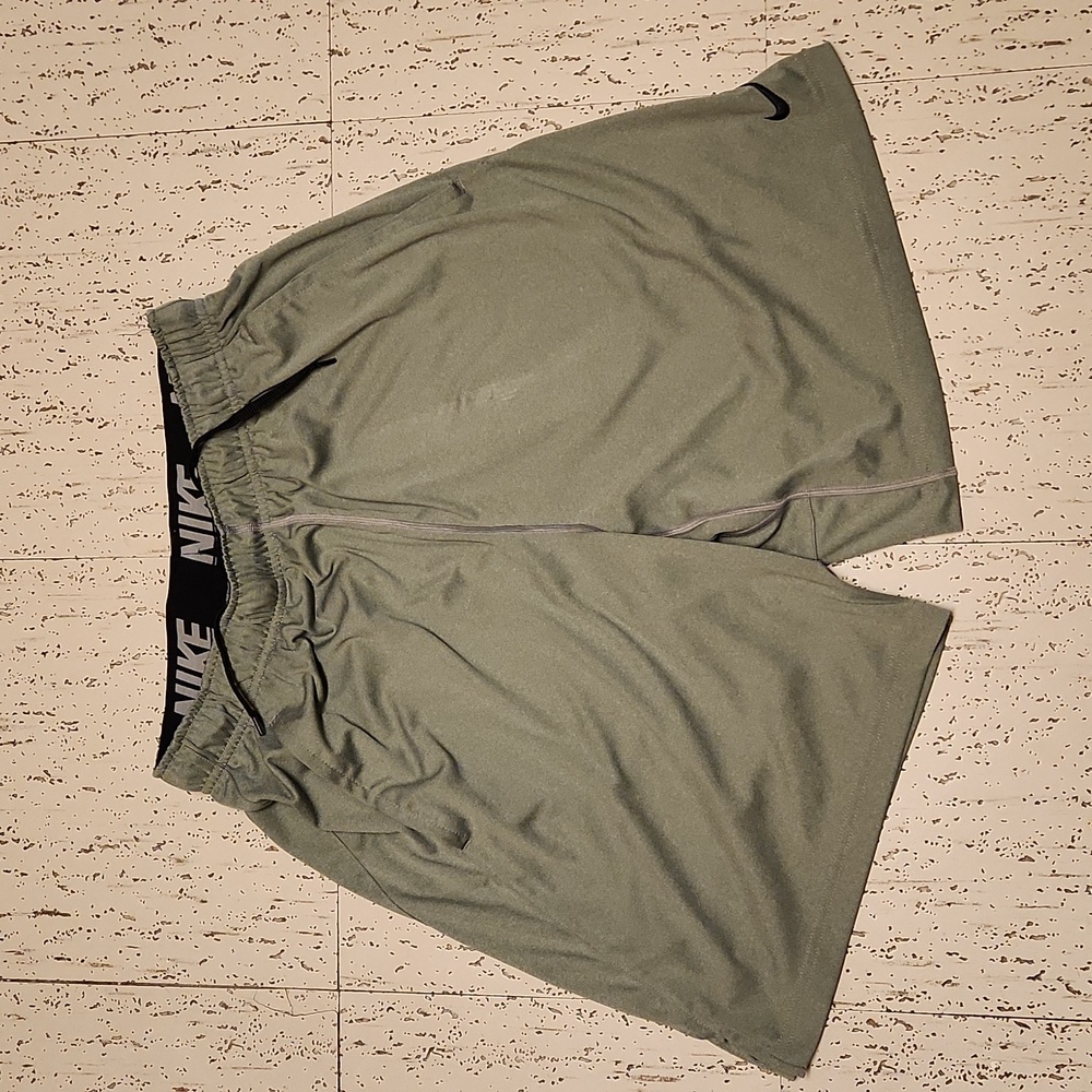 Nike Dri Fit Gray Embroidered Logo Active Wear Shorts